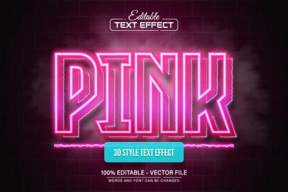 Download Pink Line Neon Light Text Effect - Light text Collection