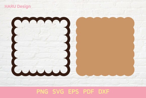 Download Scallop Shape Square Frame Sign Labels - Square Collection