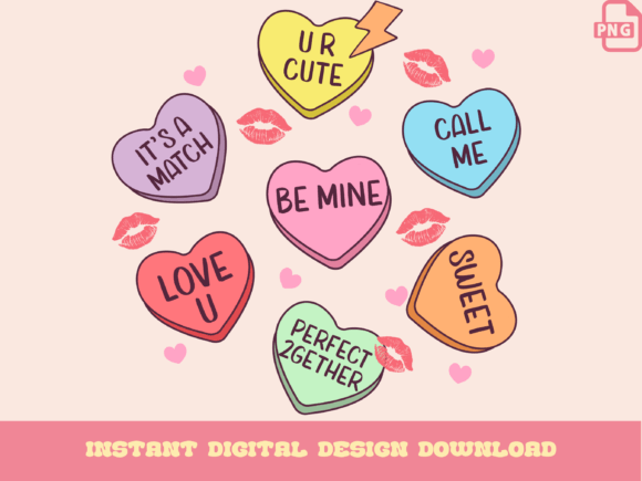 Download Retro Heart Candy, Conversation Hearts - Conversation Collection