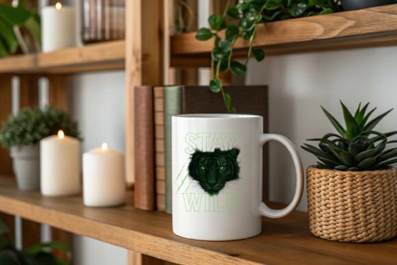 Download Stay Wild Tiger Graphic with Glowing Gre - Graphic Collection