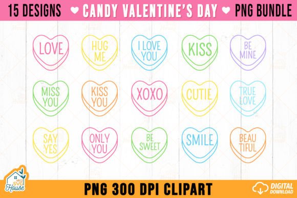 Download Conversation Candy Hearts Clipart Bundle - Conversation Collection