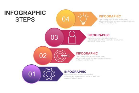 Download Isometric Infographics Steps Background - Graphic Collection