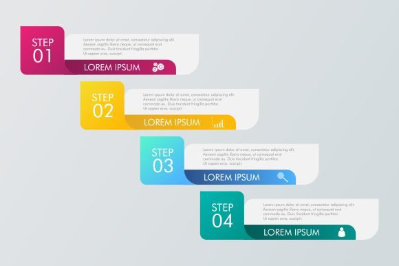 Download Isometric Infographics Steps Background - Graphic Collection